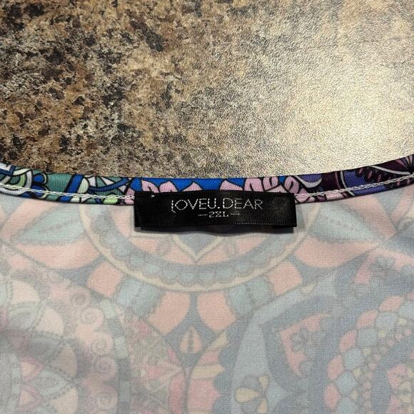 Top Mandala Medallion Boho Hippie Festival Psychedelic Abstract 60s Summer 2XL - Picture 2 of 6